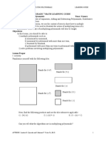 Grade 7 Math Lesson 23: Multiplying Polynomials Learning Guide