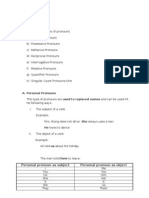 Pronouns. Types of Pronouns.: Personal Pronoun As Subject Personal Pronoun As Object