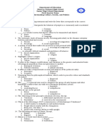 Department of Education Matucay National High School Senior High School Department First Quarter Exam Understanding Culture, Society, and Politics