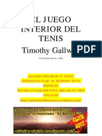 El Juego Interior Del Tenis - Timothy Gallwey