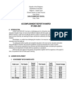 Accomplishment Report in Mapeh SY 2020-2021