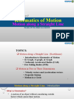 Kinematics of Motion: Motion Along A Straight Line