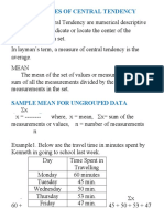 Educ 98 - MEASURES OF CENTRAL TENDENCY