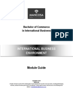 BCom IB Year 2 International Business Environment Semester 2 January 2021