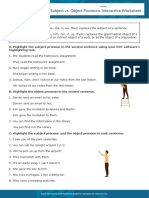 Subject Vs Object Pronouns Interactive Worksheet