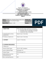 Department of Education: Idea Lesson Exemplar Philippine Politics and Governance Week 5