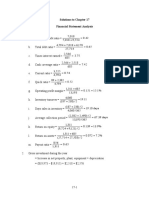 Solutions To Chapter 17 Financial Statement Analysis