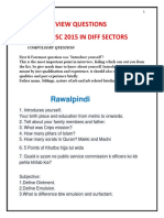 Interview Questions Asked in PPSC 2015 in Diff Sectors: Rawalpindi