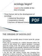 How Did Sociology Begin?: Emerged