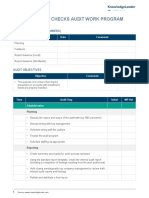 Returned Checks Audit Work Program