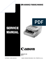 Dr-6050c - 7550c - 9050c Service Manual February 2009 Rev. 0 Canon Dr-6050c - 7550c - 9050c Rev. 0 Printed in U.S.A. Copyright 2009 Canon Inc.