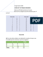 Ejercicios 29 Y 30 Tablas Cruzadas 29) Los Siguientes Datos Son 30 Observaciones en Los Que