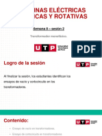 Máquinas Eléctricas Estáticas Y Rotativas: Semana 8 - Sesión 2