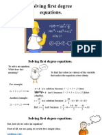 Solving First Degree Equation