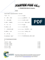 Starters For Ten - Transition Skills Answers