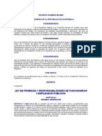 Decreto Numero 89-2002 Ley de Probidad y Responsabilidades de Funcionarios y Empleados Publicos