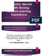 Psychriatric Nursing Learning Exp.