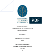 Final Year Project 2 Thermoelectric Air Cooling For Car Dr. Khairul Habib