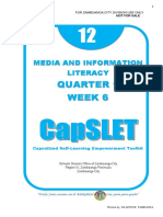 Quarter 1 Week 6: Media and Information Literacy