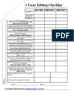 Journal 1 Essay Editing Checklist