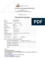 Fiche de Pré-Inscription Master CRASTE-LF Sciences Et Technologies de Lespace Options TSIG Et MSCM Années 2020-2022