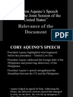 Corazon Aquino's Speech Before The Joint Session of The United States