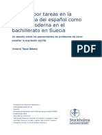 Enfoque Por Tareas en La Enseñanza de Español en El Bachillerato en Suecia