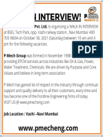 P-Mech Consultant Pvt. Ltd. Is Organizing A WALK-IN INTERVIEW