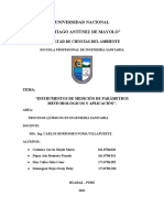 Instrumentos de Medición de Parámetros Meteorológicos y Aplicación