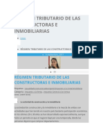 Régimen Tributario de Las Constructoras e Inmobiliarias