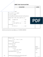 Sheet Pile Calculation REF Calculations Output