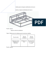 Estructura Metálica para La Maquina Clasificadora de Huevos