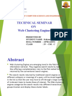 Technical Seminar ON Web Clustering Engines.: Department of Computer Science and Engineering