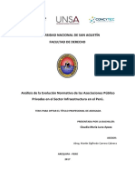 Análisis de La EvolucióNormativa de Las Asociaciones Público Privadas en El Sector Infraestructura en El Perú.