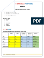 Basic Grammar For Toefl - Subject