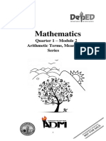 Mathematics: Quarter 1 - Module 2 Arithmetic Terms, Means and Series