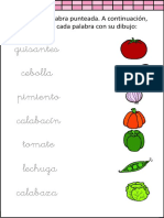 Asociacion Palabra Imagen Frutas y Verduras