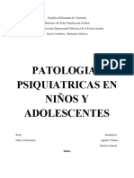 Patologias Psiquiatricas en Niños y Adolescentes