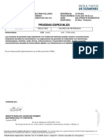 Pruebas Especiales: Estudio Resultado Valores de Referencia 4.44 - 13.56 Umol/l