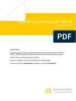 Verbal Comprehension Test 9: Assessmentday