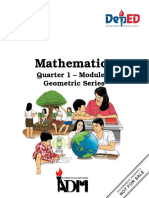 Mathematics: Quarter 1 - Module 7 Geometric Series