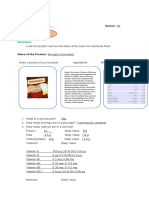 Activity No. 6.1 Nutritional Facts