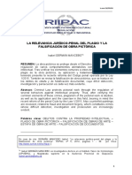 La Relevancia Jurídico-Penal Del Plagio Y La Falsificación de Obra Pictórica