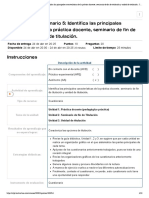 (AAB1-7%) Cuestionario 5: Identifica Las Principales Características de La Práctica Docente, Seminario de Fin de Titulación y Unidad de Titulación