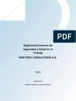 Reglamento Interno de Seguridad y Salud en El Trabajo WSP Per Consultora Ver02