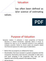 Valuation Has Often Been Defined As The Art And/or Science of Estimating Values