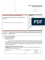 Lesson Title: Basic Types of Investigation Reports Lesson Objective: at The End of The Session, Students Are Expected - Materials