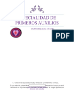 Especialidad de Primeros Auxilios