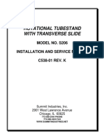 Rotational Tubestand With Transverse Slide: Model No. S206 Installation and Service Manual C538-01 REV. K