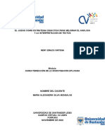 El Juego Como Estrategia Didactica para Mejorar El Análisis y La Interpretación de Textos